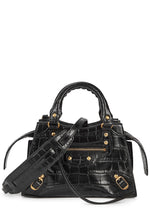 Balenciaga Neo Classic City Mini — Black Croc-Embossed