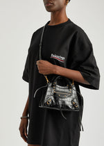 Balenciaga Neo Classic City Mini — Black Croc-Embossed