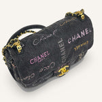 Chanel Denim Flap Bag — Black Multicolour