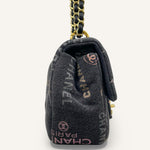 Chanel Denim Flap Bag — Black Multicolour