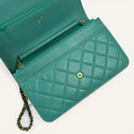 Chanel Boy Wallet on Chain — Aqua Green