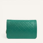 Chanel Boy Wallet on Chain — Aqua Green