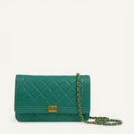 Chanel Boy Wallet on Chain — Aqua Green