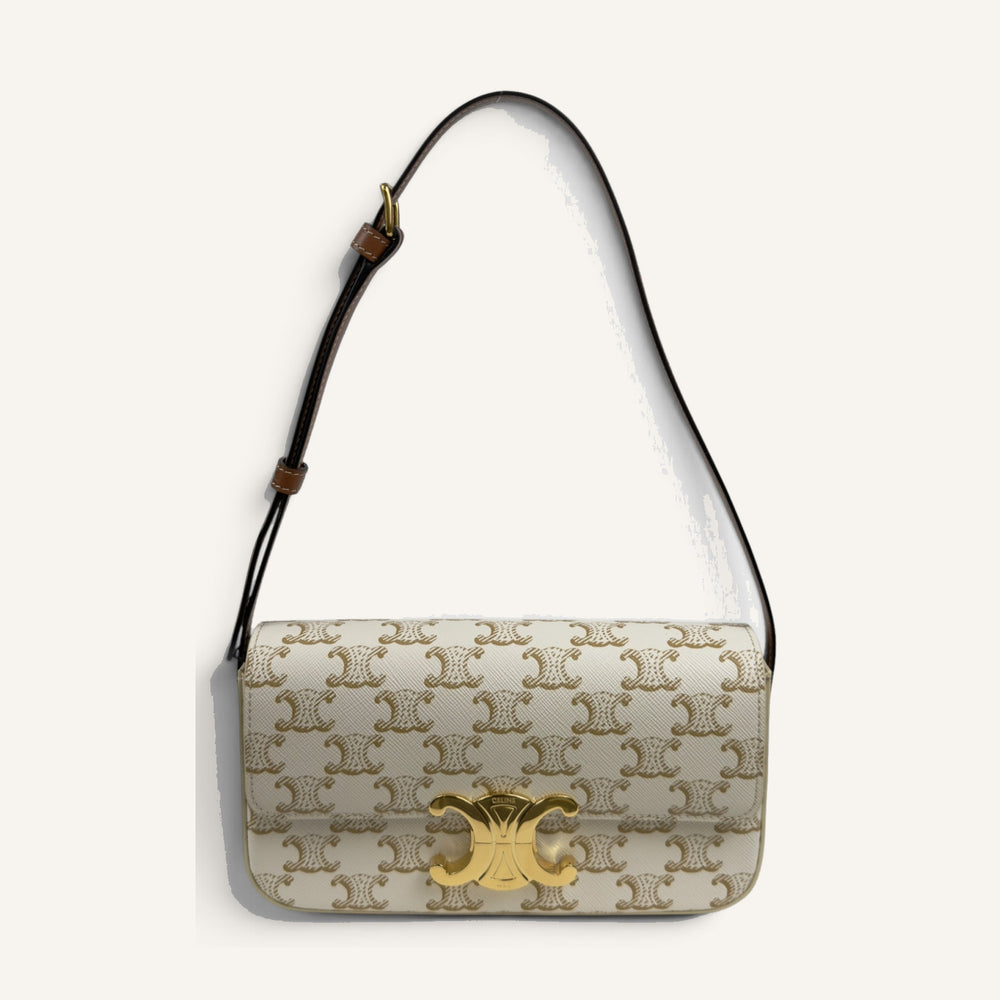 Celine Triomphe Shoulder Bag — Cream / Cuir