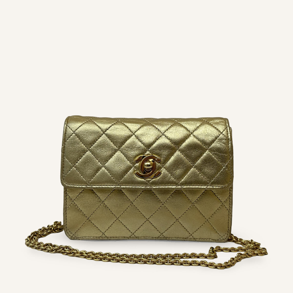 Chanel Vintage Mini Flap Bag — Gold