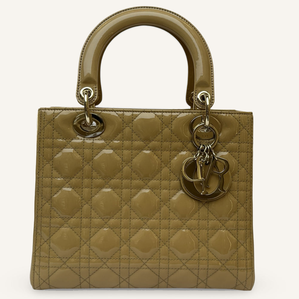 Dior Lady Dior Medium — Yellow Patent