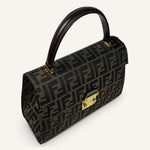 Fendi Zucca Top Handle Bag — Brown