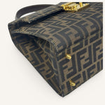 Fendi Zucca Top Handle Bag — Brown