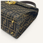 Fendi Zucca Top Handle Bag — Brown