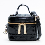 Dior Lady Dior Micro Vanity Case — Black Patent