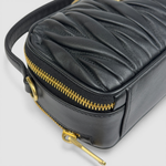 Miu Miu Matelassé Top-Handle Bag — Black