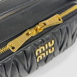 Miu Miu Matelassé Top-Handle Bag — Black