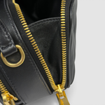 Miu Miu Matelassé Top-Handle Bag — Black