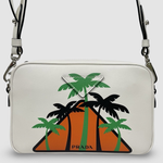 Prada City Palm Tree Crossbody — White