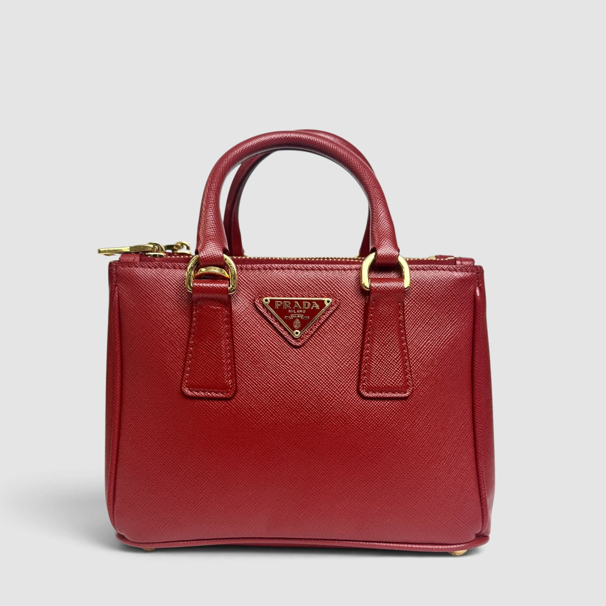 Prada Galleria Saffiano Leather Bag — Red