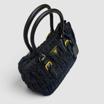 Prada Gaufre Nylon and Leather Tote — Black