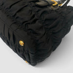 Prada Gaufre Nylon and Leather Tote — Black
