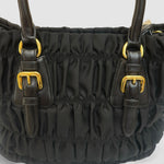 Prada Gaufre Nylon and Leather Tote — Black