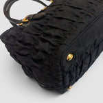 Prada Gaufre Nylon and Leather Tote — Black
