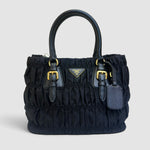 Prada Gaufre Nylon and Leather Tote — Black