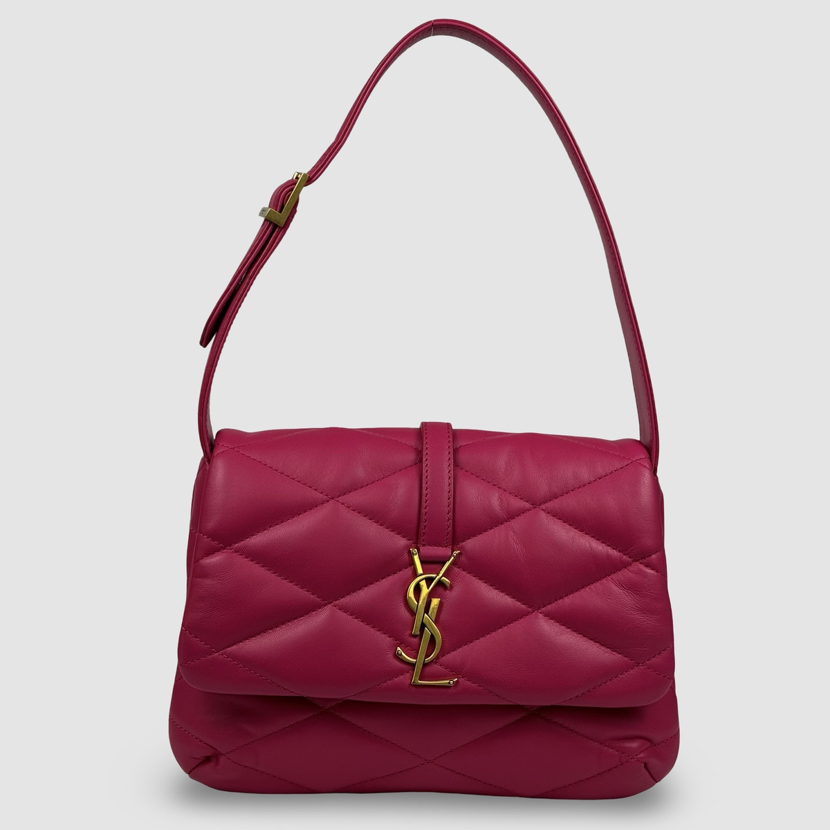 Saint Laurent Le 57 Leather Shoulder Bag — Fuchsia