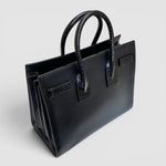 Saint Laurent Sac de Jour Leather Bag — Black