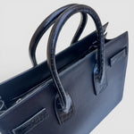 Saint Laurent Sac de Jour Leather Bag — Black