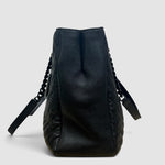 Saint Laurent Chevron Leather Shopper — Black
