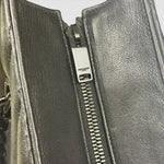 Saint Laurent Chevron Leather Shopper — Black