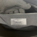 Saint Laurent Chevron Leather Shopper — Black