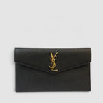 Saint Laurent Uptown Leather Pochette — Black