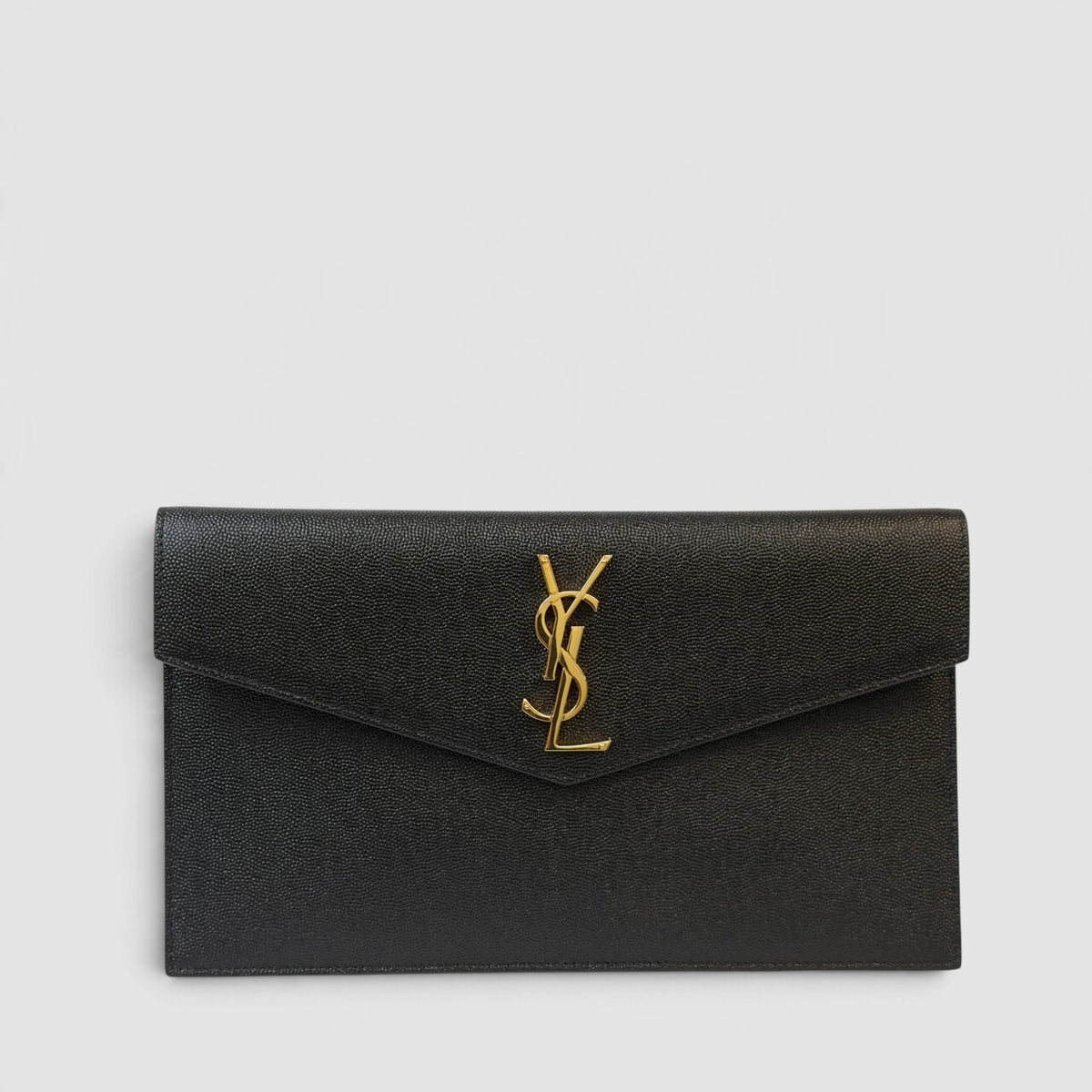 Saint Laurent Uptown Leather Pochette — Black