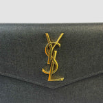 Saint Laurent Uptown Leather Pochette — Black