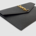 Saint Laurent Uptown Leather Pochette — Black