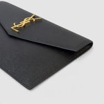 Saint Laurent Uptown Leather Pochette — Black