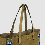 Valentino Garavani Nellcôte Medium Suede Tote — Khaki