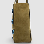 Valentino Garavani Nellcôte Medium Suede Tote — Khaki