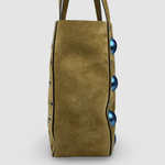 Valentino Garavani Nellcôte Medium Suede Tote — Khaki