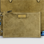 Valentino Garavani Nellcôte Medium Suede Tote — Khaki