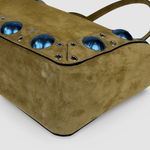 Valentino Garavani Nellcôte Medium Suede Tote — Khaki