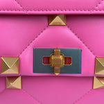 Valentino Roman Stud Medium Leather Bag — Bubble Pink