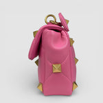 Valentino Roman Stud Medium Leather Bag — Bubble Pink