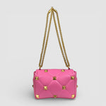 Valentino Roman Stud Medium Leather Bag — Bubble Pink